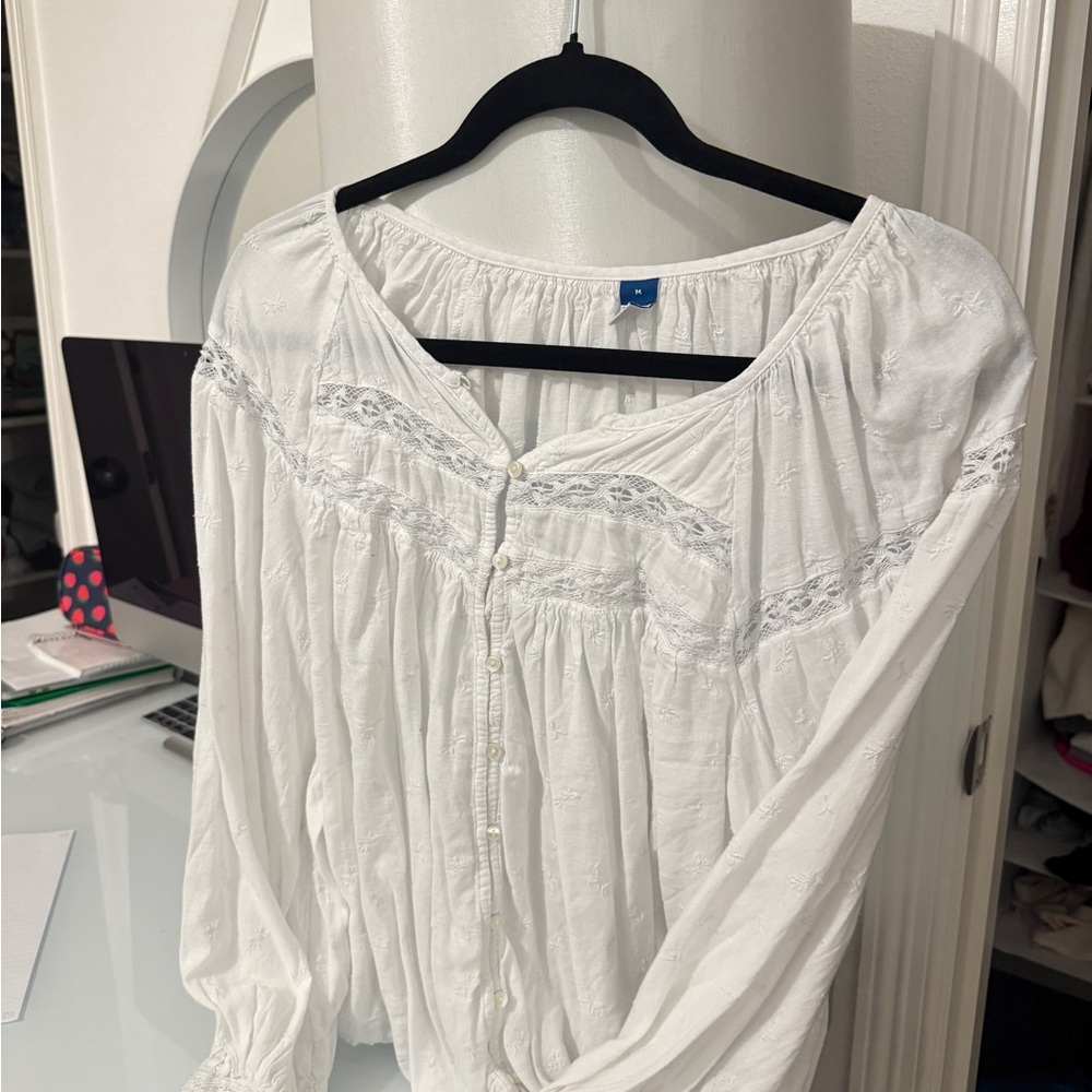 Old Navy White Button-Down Blouse